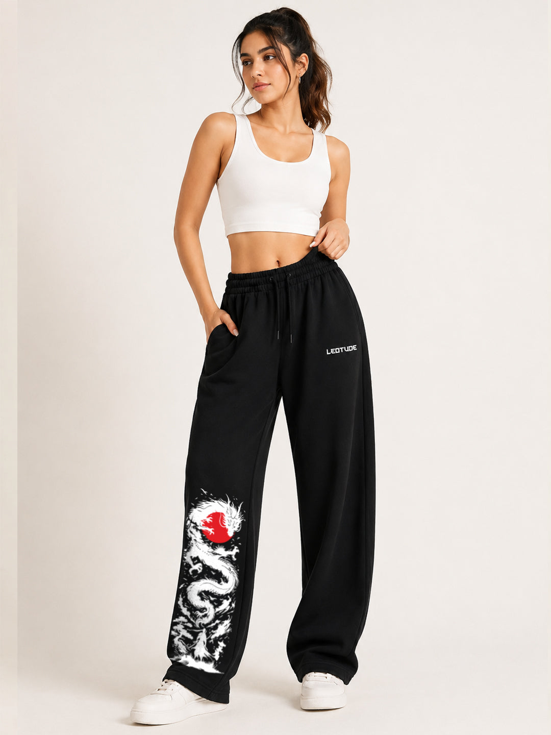 Leotude Women's Black Dragon Premium Trackpants