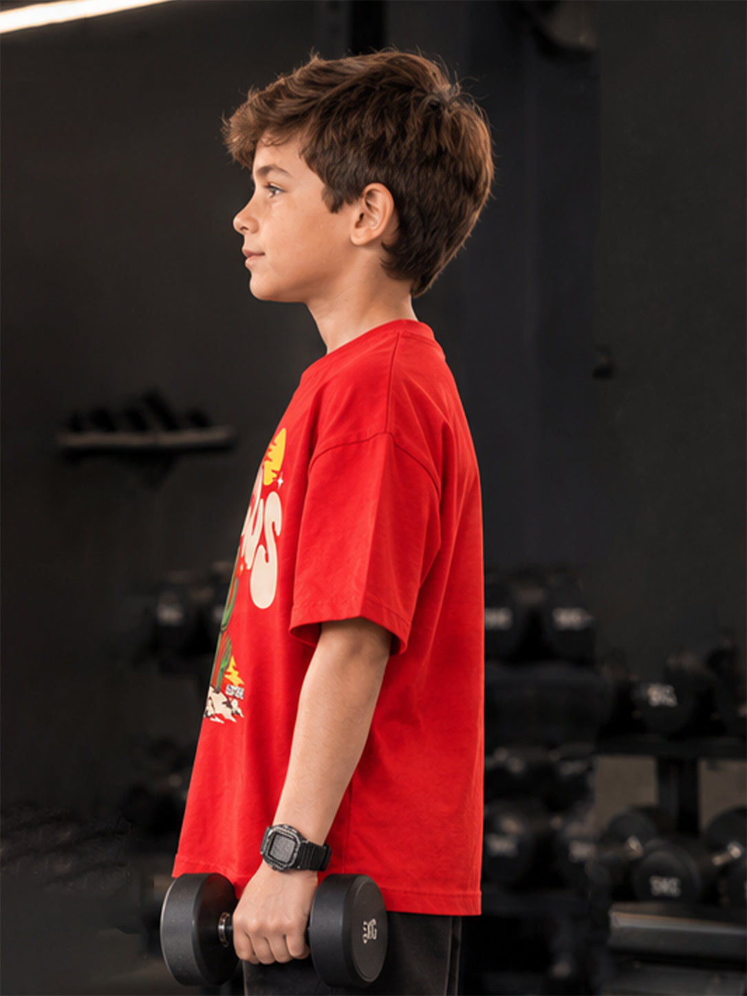 Leotude Boys' Red Cactus Printed T-Shirt