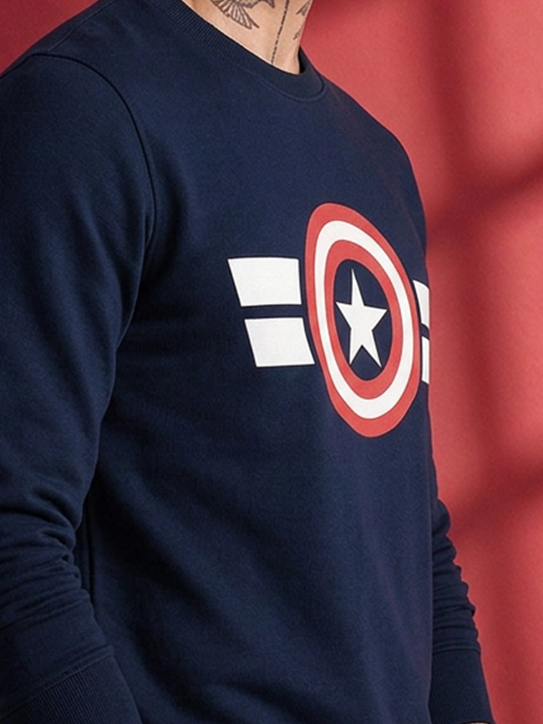 Men's Navy Blue Star Graphic Sweatshirt