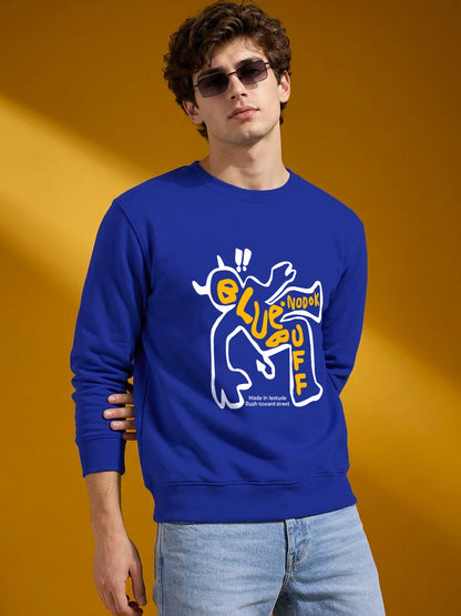 Leotude Blue Graphic Sweatshirt for Men