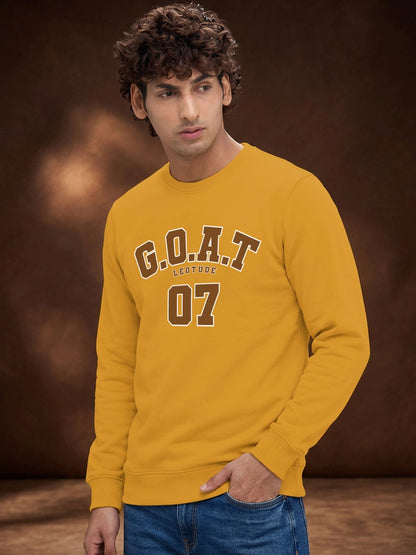 Leotude Mustard GOAT 07 Graphic Sweatshirt for Men