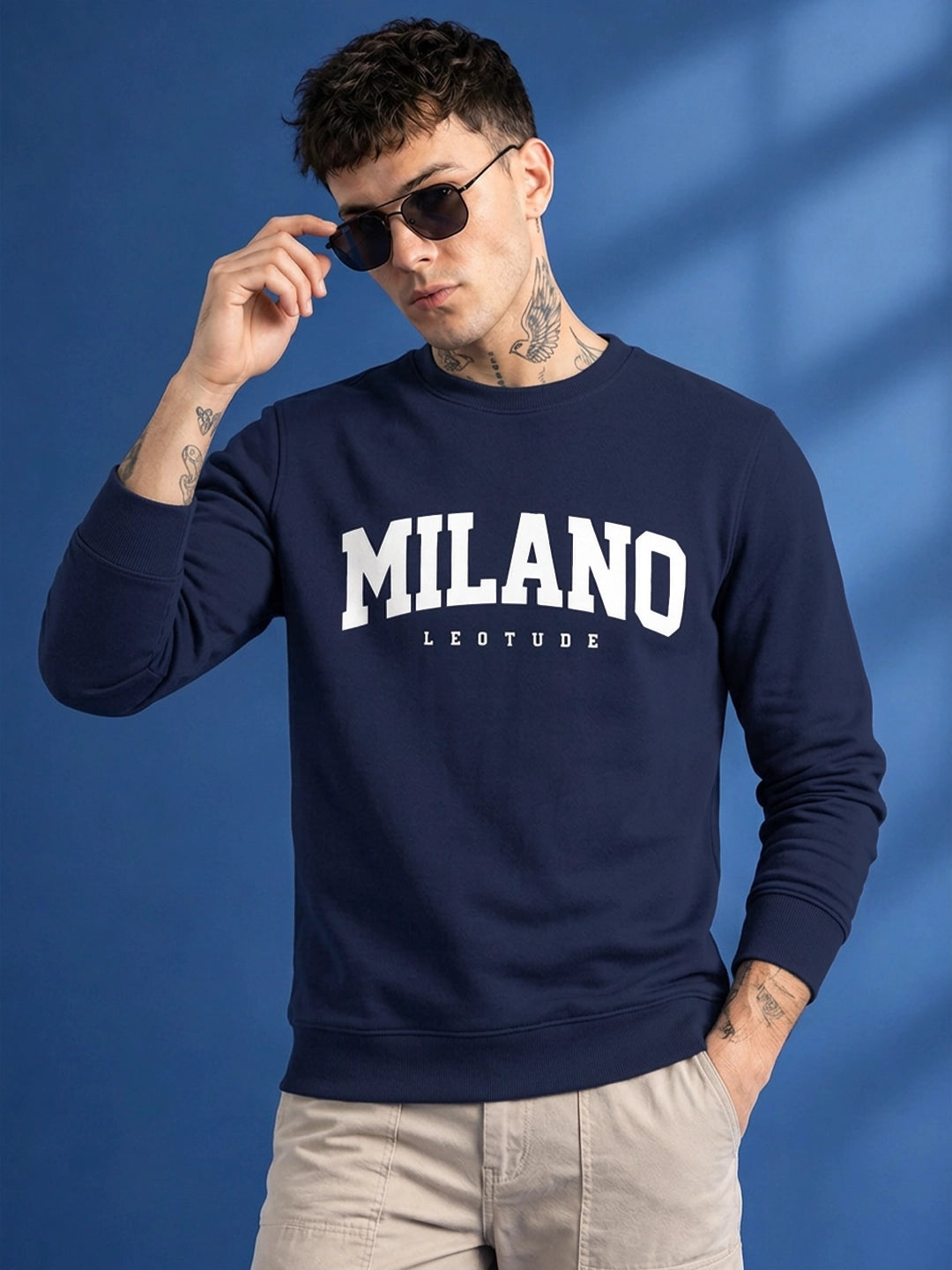 Leotude Men's Navy Milano Sweatshirt