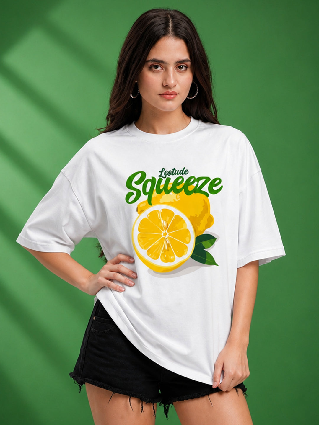 Leotude Women's White Squeeze Premium T-Shirt