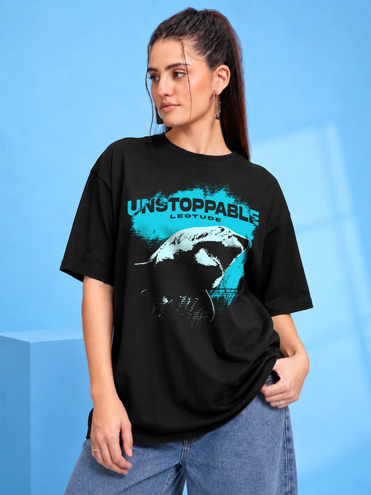 Leotude Women's Black Unstoppable Premium T-Shirt