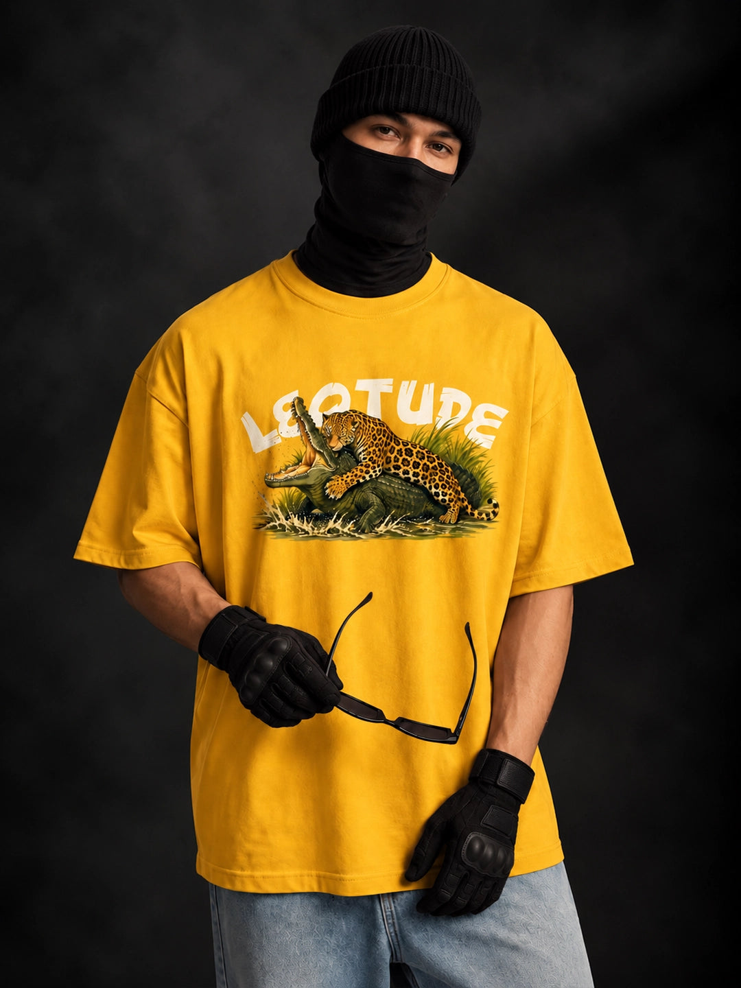 Leotude Men's Yellow Leopard Elite T-Shirt