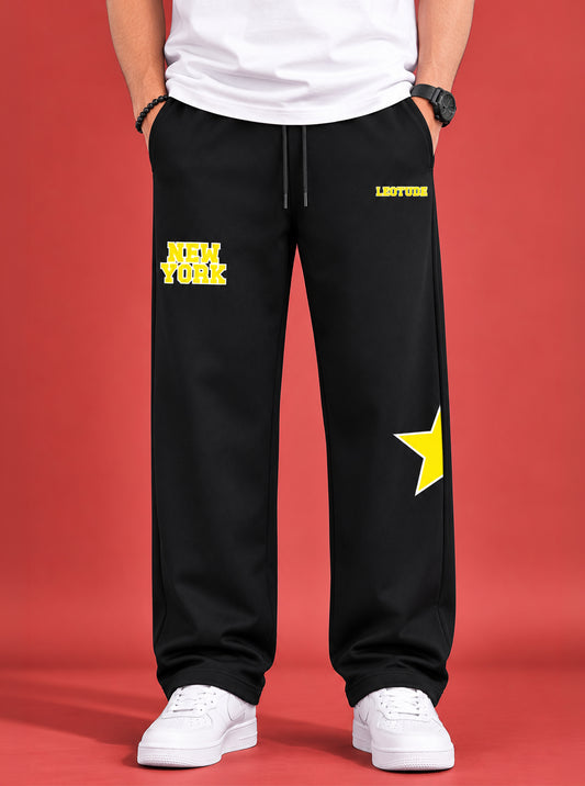 Leotude Men's Black Midtown Premium Trackpants