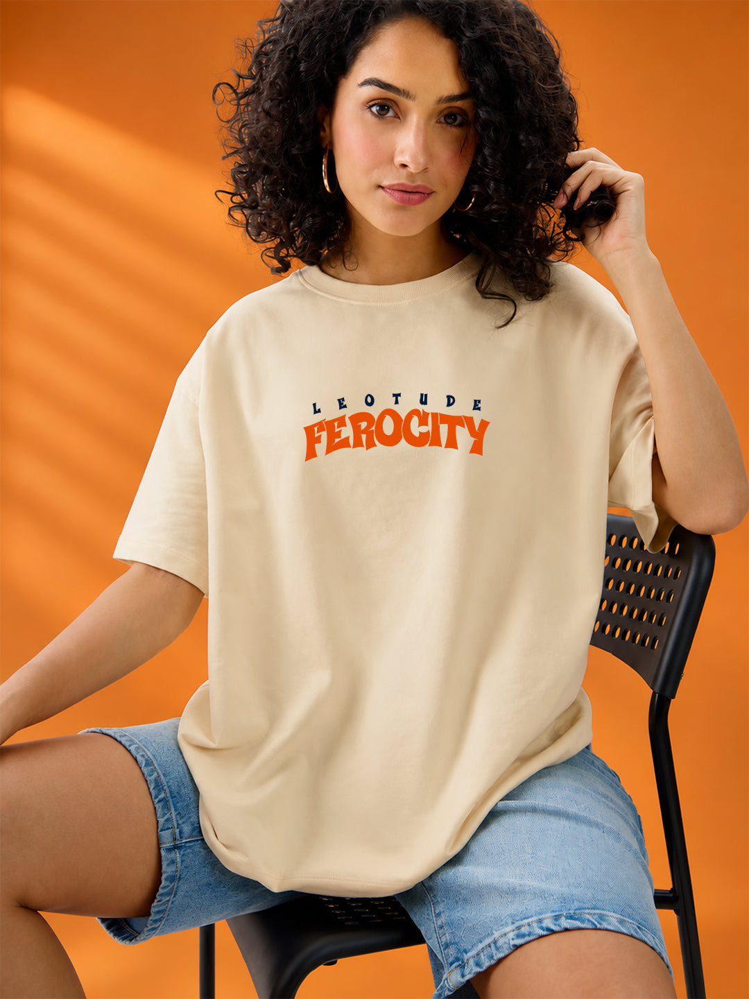 Leotude Women's Beige Ferocity Dragon Premium T-Shirt