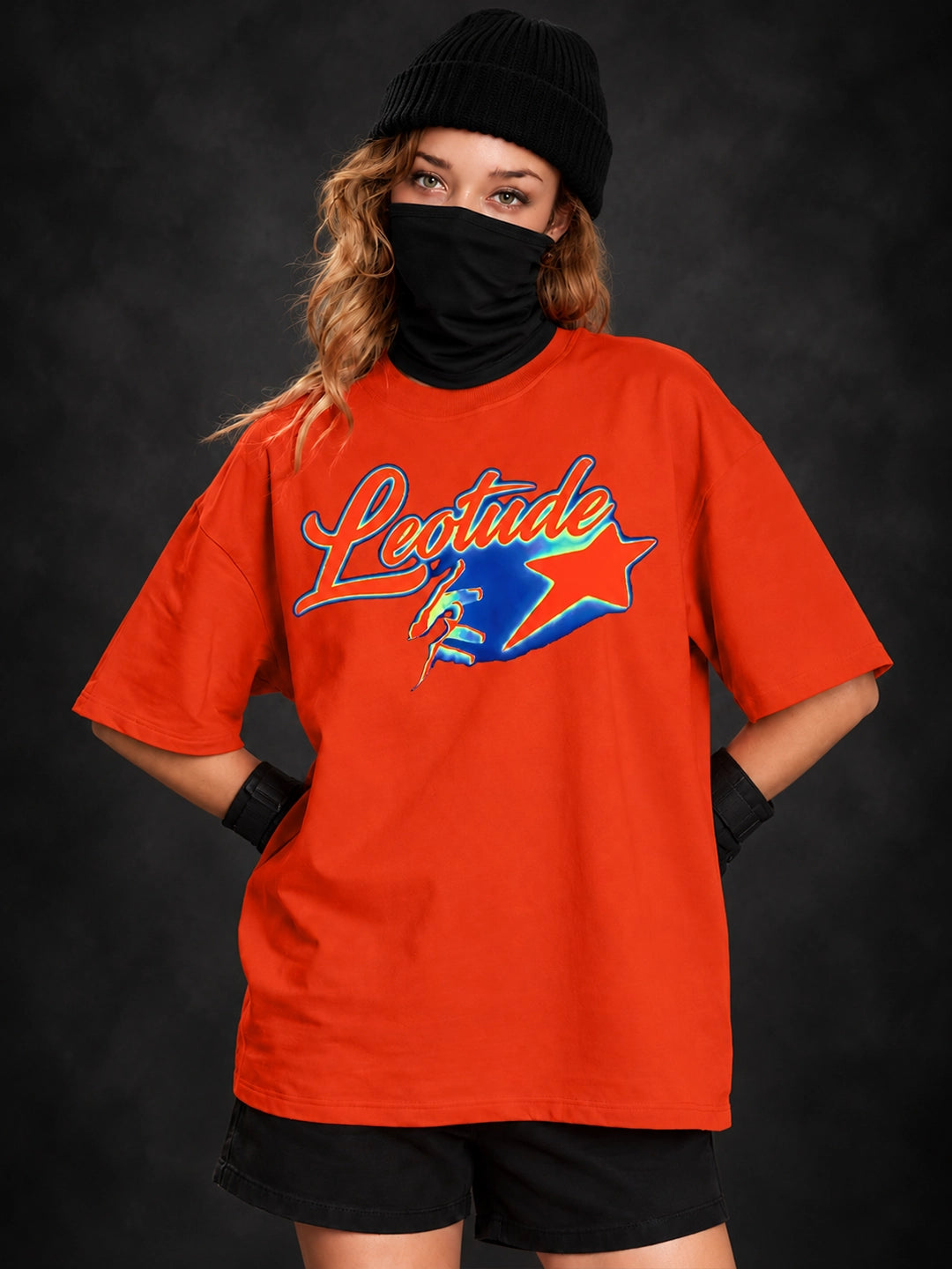 Leotude Women's Orange Signature Logo Elite T-Shirt
