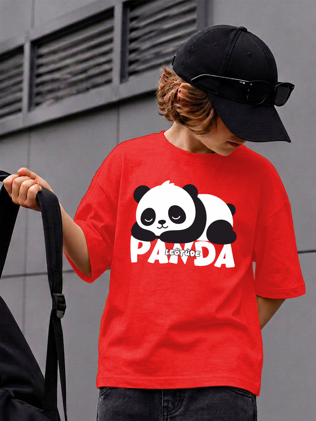 Leotude Boys' Red Panda Printed T-Shirt