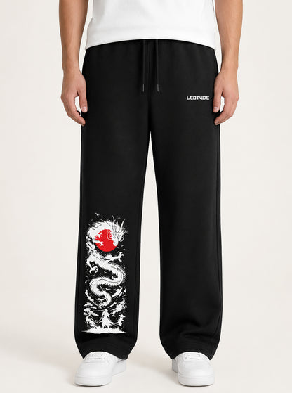 Leotude Men's Black Dragon Premium Trackpants