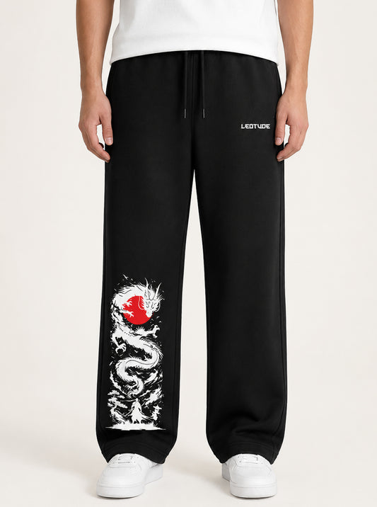 Leotude Men's Black Dragon Premium Trackpants