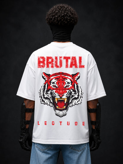 Leotude Men's White Brutal Premium T-Shirt