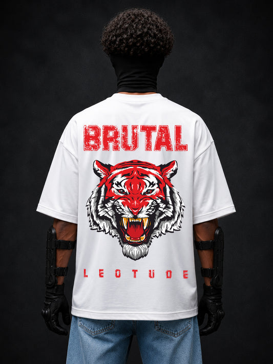 Leotude Men's White Brutal Premium T-Shirt