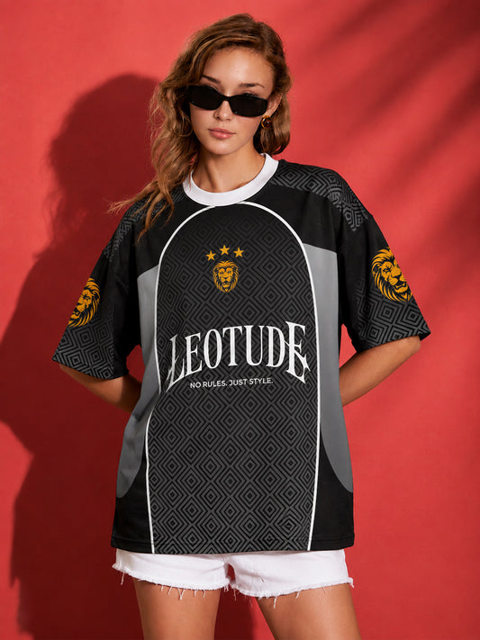 Leotude Women's Black No Rules Just Style Printed T-Shirt