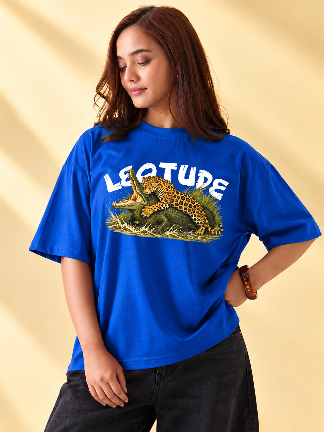 Leotude Women's Blue Leopard Elite T-Shirt