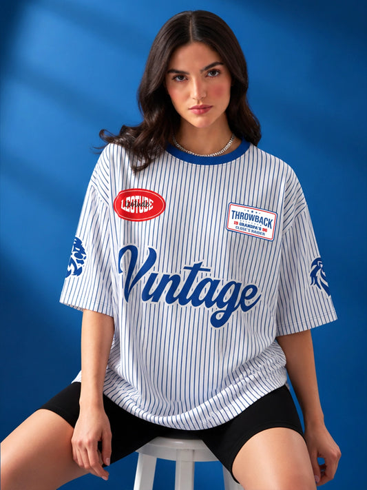 Leotude Women's White Vintage Printed T-Shirt