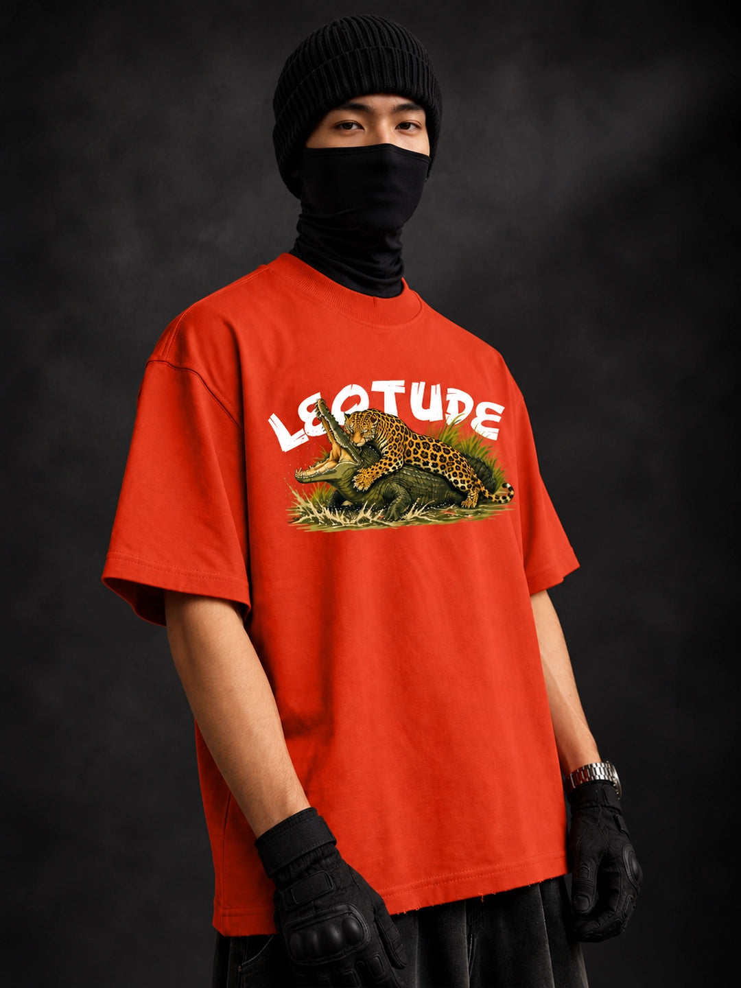Leotude Men's Orange Leopard Elite T-Shirt