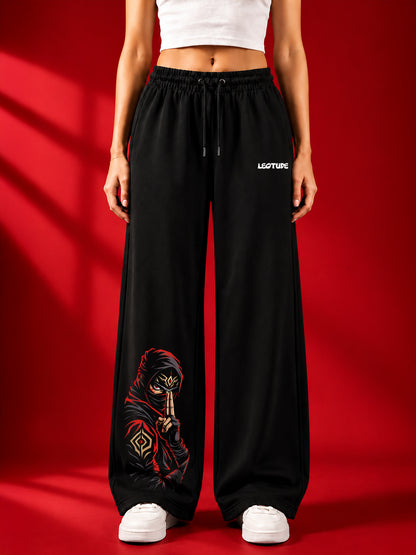 Leotude Women's Black Ninja Premium Trackpants