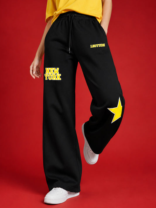 Leotude Women's Black Midtown Premium Trackpants