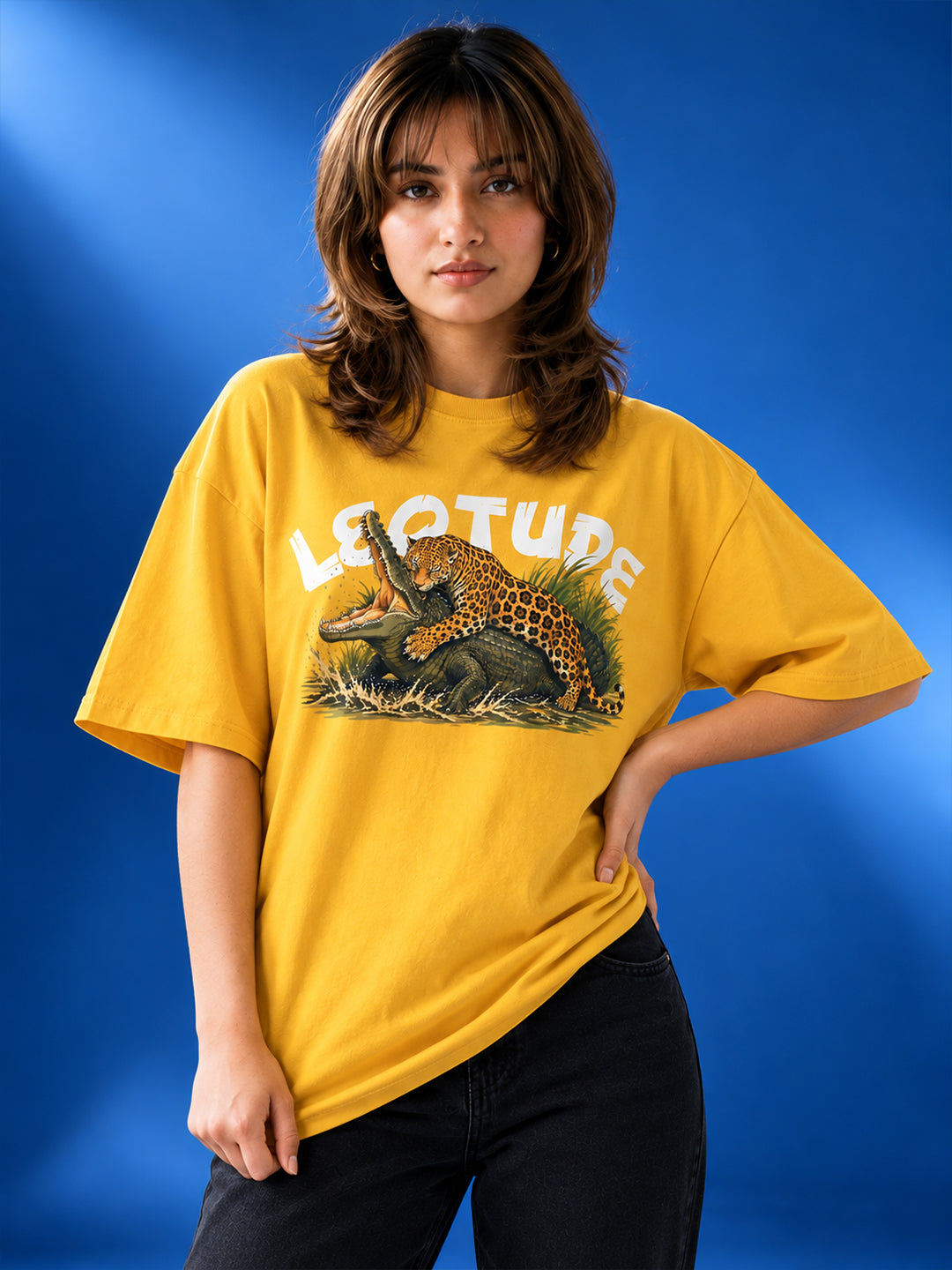 Leotude Women's Yellow Leopard Elite T-Shirt
