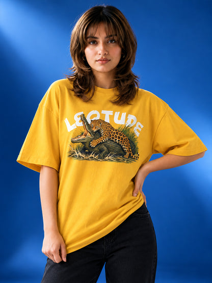 Leotude Women's Yellow Leopard Elite T-Shirt