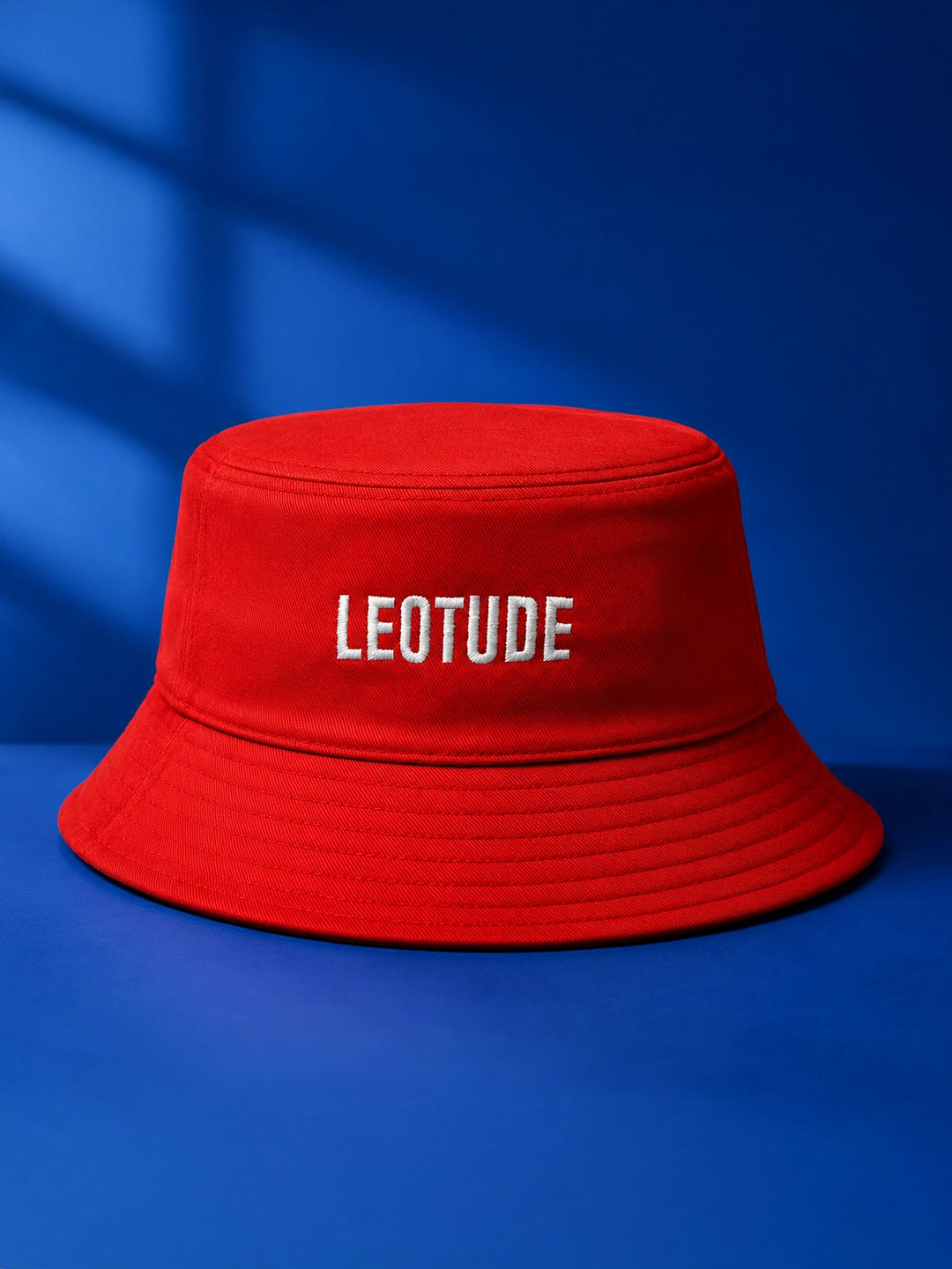 Leotude "Wild" Embroidered Bucket Hat — Unisex Cotton Bucket Hat (Red)
