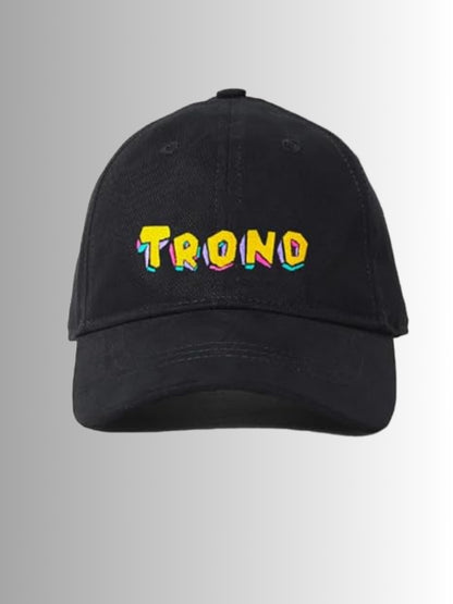 Trond Embroidered Cap — Unisex Cotton Baseball Cap (Black)
