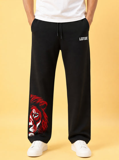 Leotude Men's Black Alpha Premium Trackpants