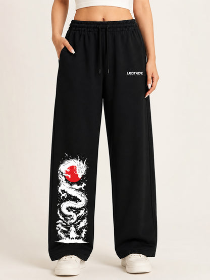 Leotude Women's Black Dragon Premium Trackpants