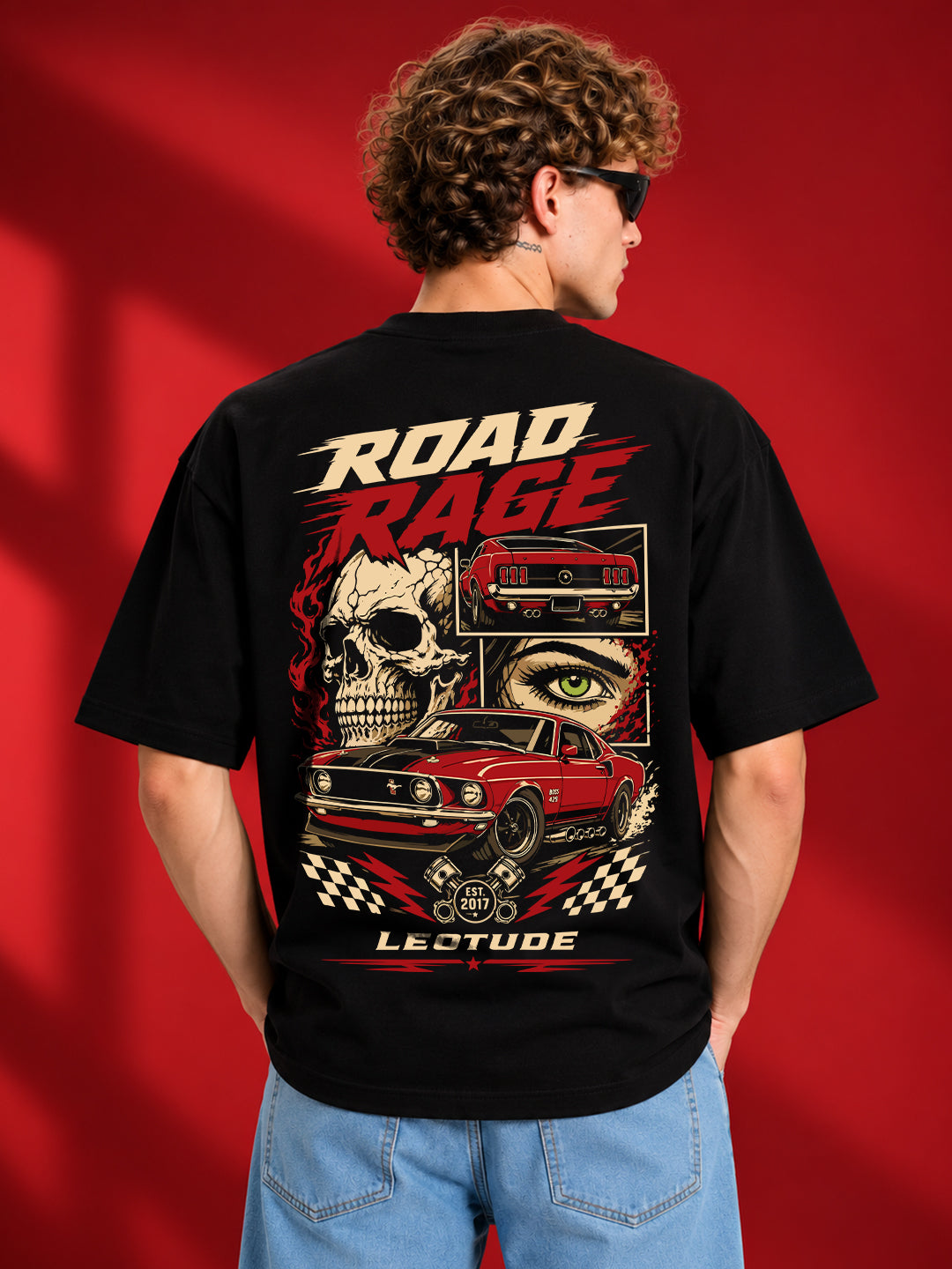 Leotude Men's Black Road Rage T-Shirt