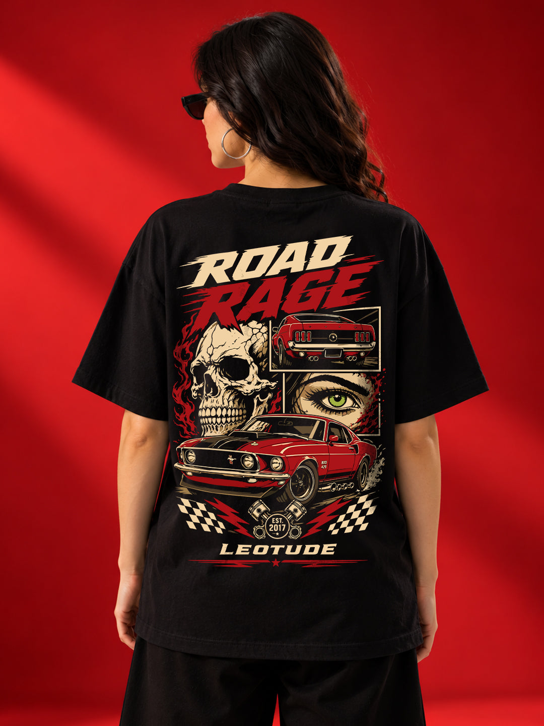 Leotude Women's Black Road Rage T-Shirt
