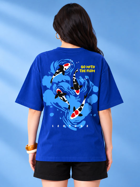 Leotude Women's Royal Blue Go With The Flow T-Shirt