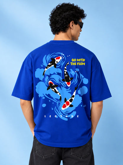 Leotude Men's Royal Blue Go With The Flow T-Shirt