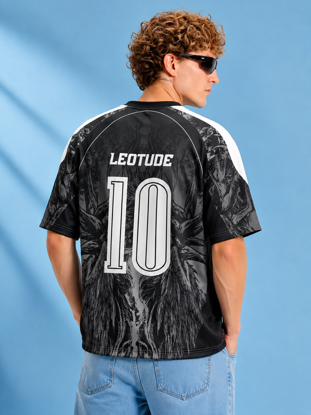 Leotude Men's Black Dark Beast Soccer Jersey Sport ( ) Printed T-Shirt