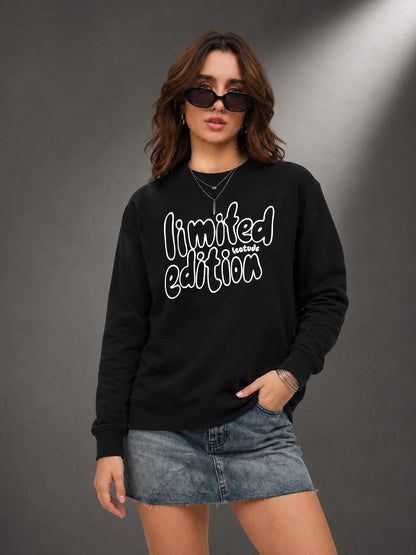 Leotude Women's Black Limited Edition Full Sleeve T-Shirt