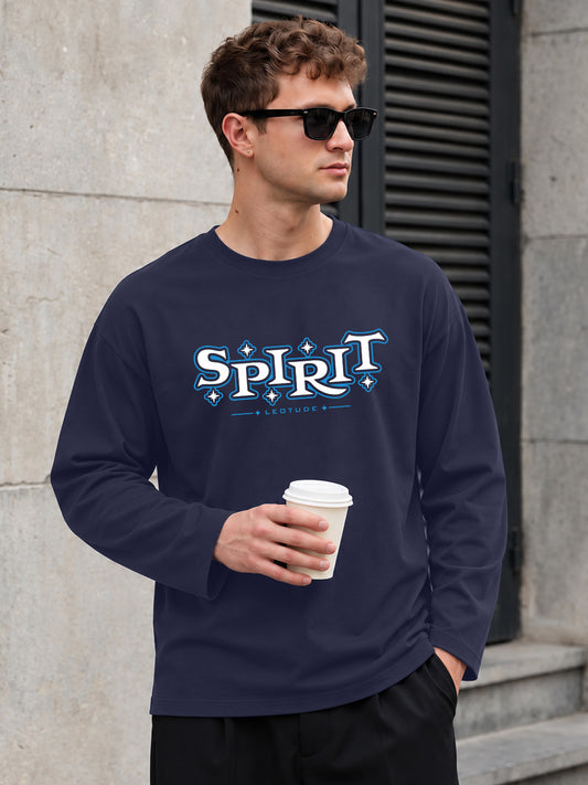 Leotude Men's Navy Spirit Full Sleeve T-Shirt