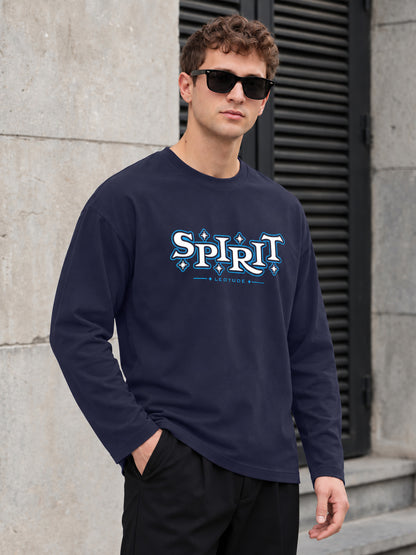Leotude Men's Navy Spirit Full Sleeve T-Shirt
