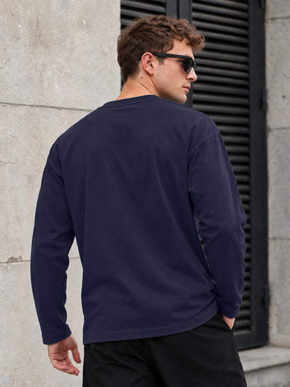 Leotude Men's Navy Spirit Full Sleeve T-Shirt