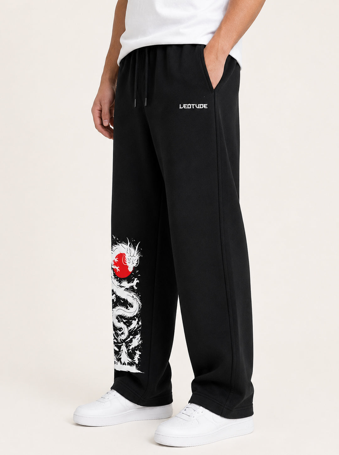 Leotude Men's Black Dragon Premium Trackpants