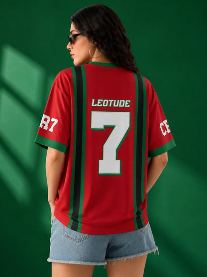 Leotude Women's Red Legendz Printed T-Shirt