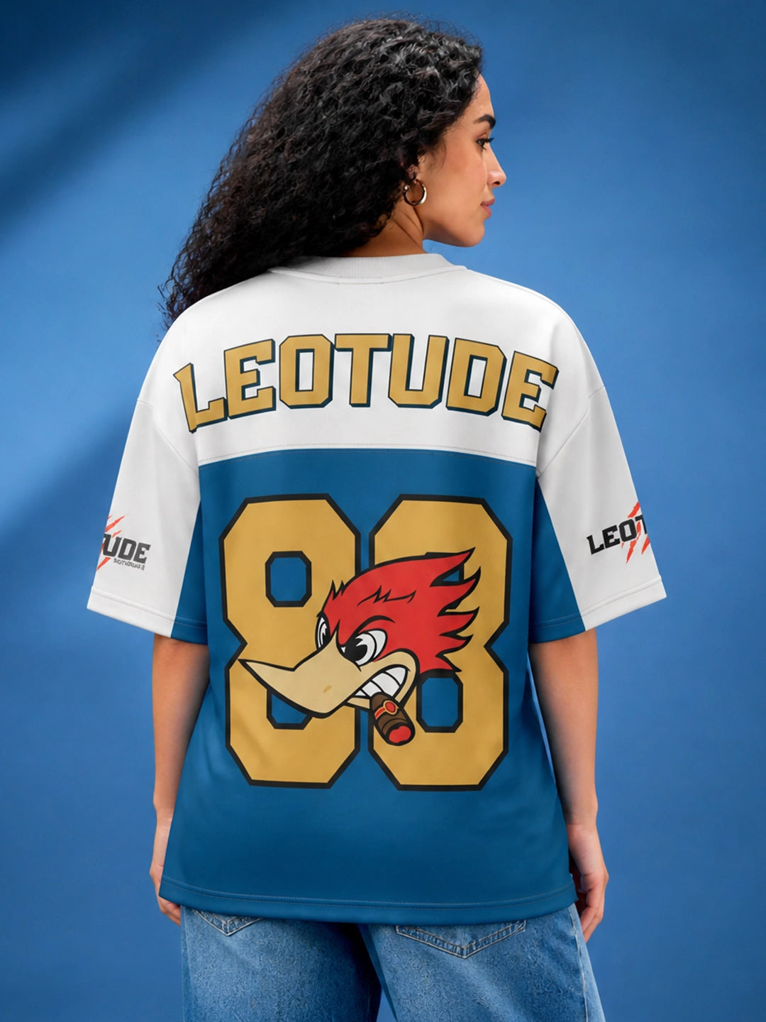 Leotude Women's White Woodpecker 88 Printed T-Shirt