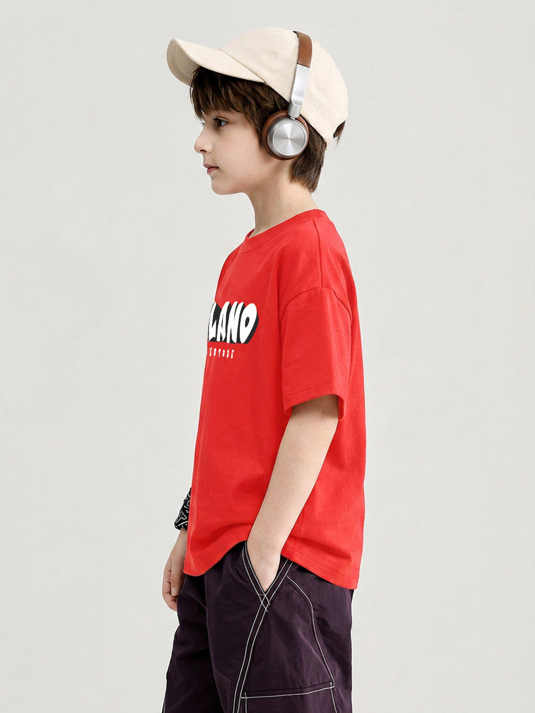 Leotude Boys' Red Milano Printed T-Shirt