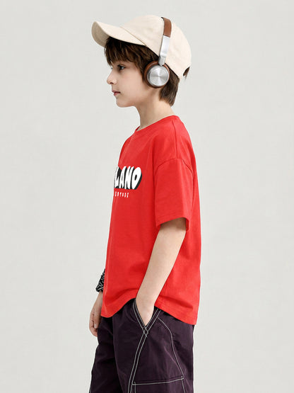 Leotude Boys' Red Milano Printed T-Shirt