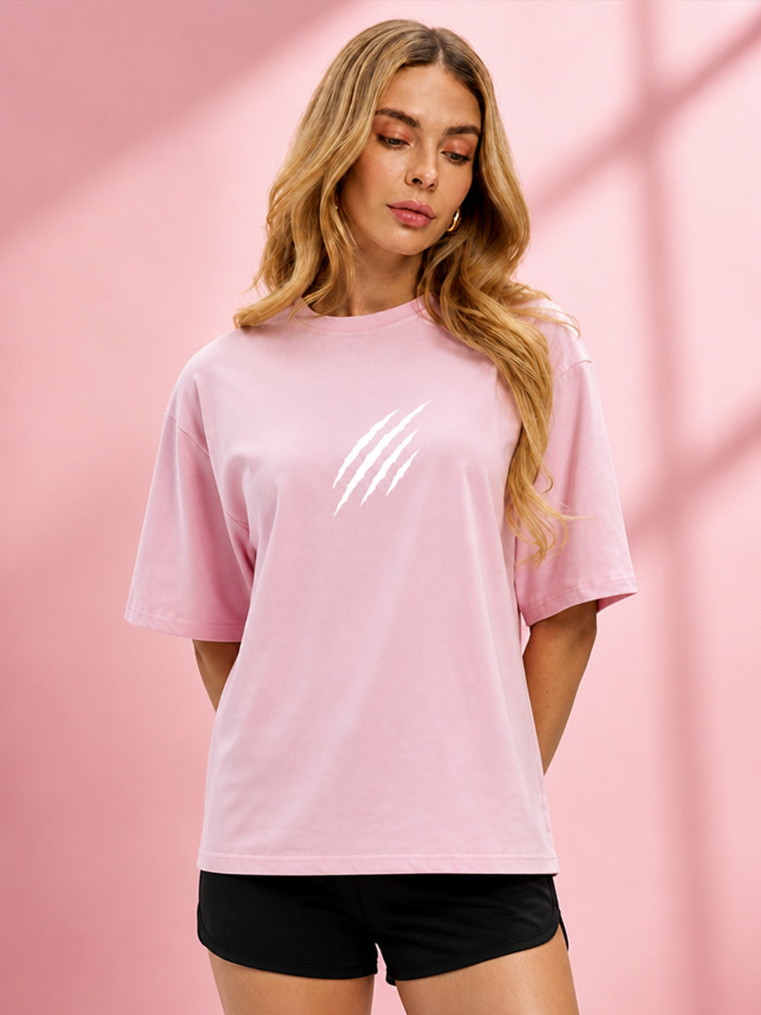 Leotude Women's Pink Claw Mark Premium T-Shirt