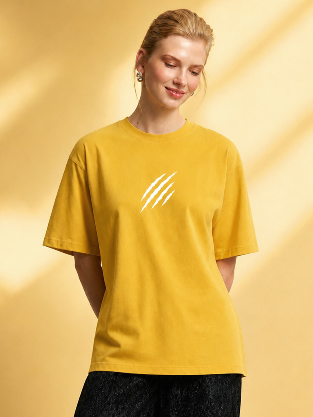 Leotude Women's Yellow Claw Mark Premium T-Shirt