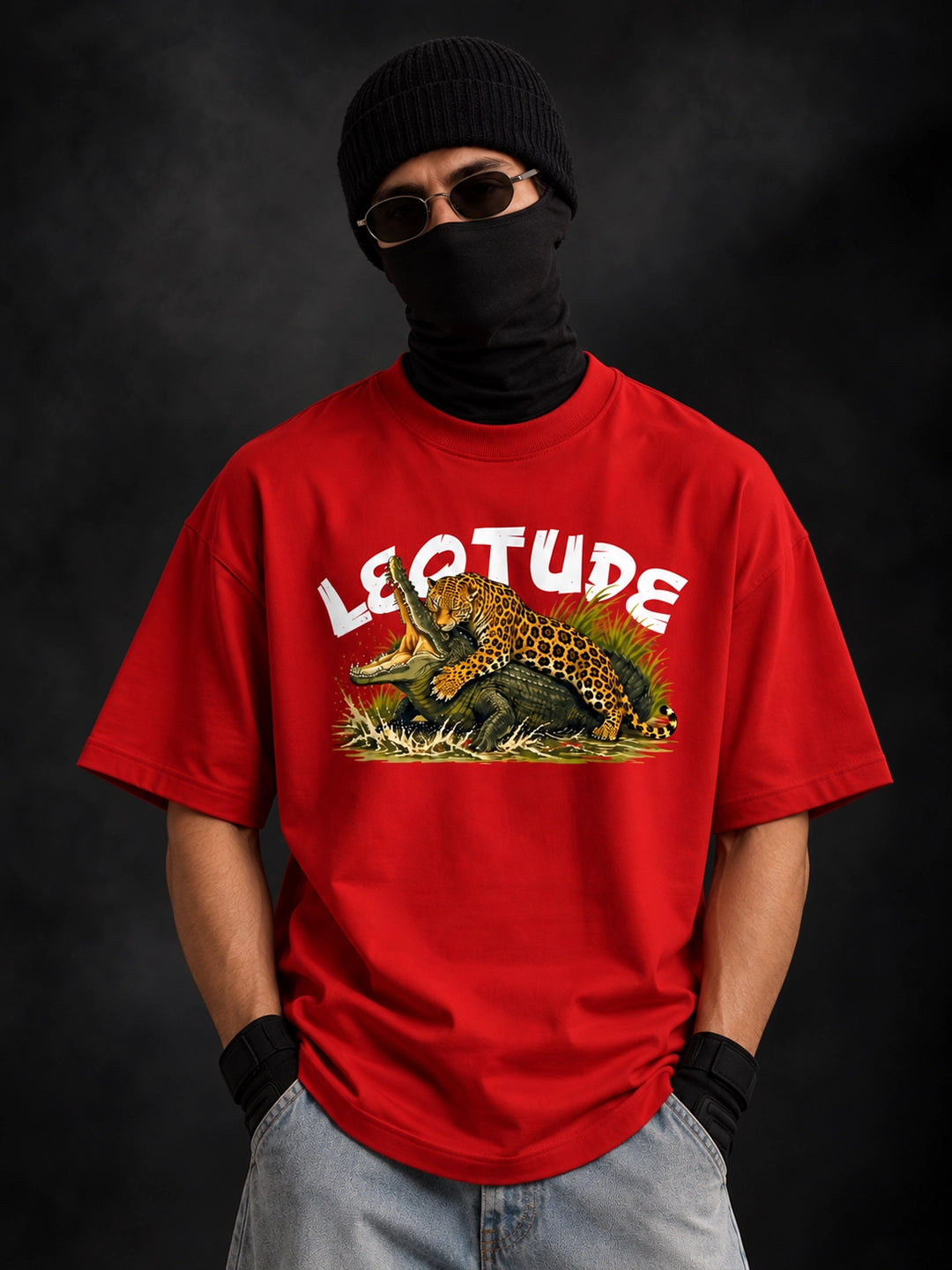 Leotude Men's Red Leopard Elite T-Shirt