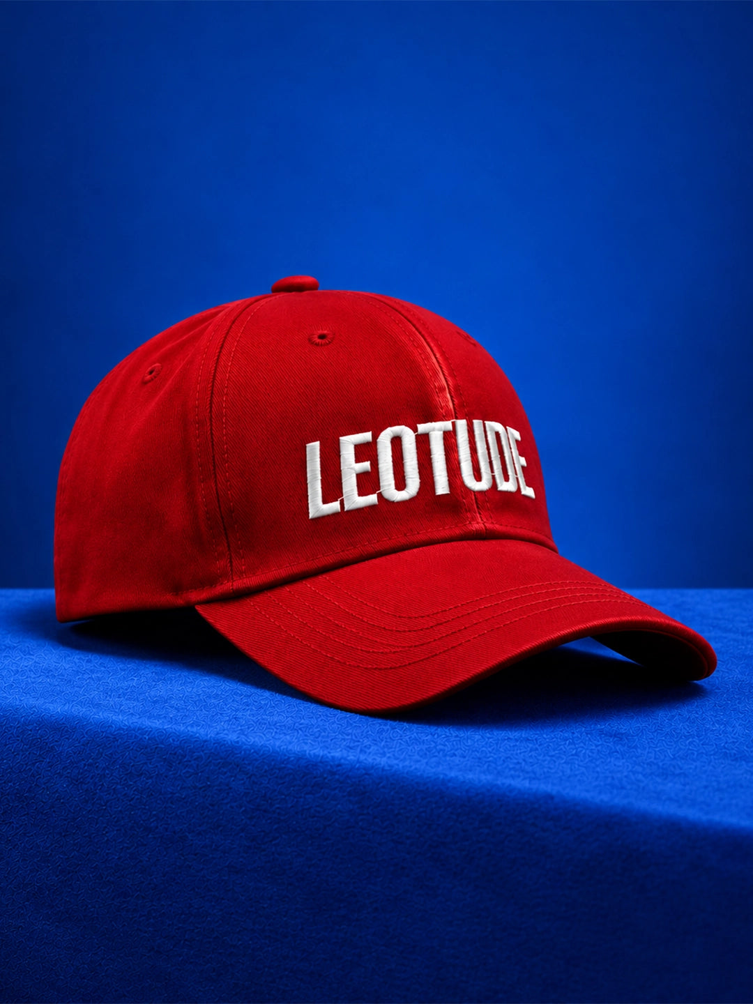 Leotude "Just Roar" Red Embroidered Cap — Unisex Cotton Baseball Cap