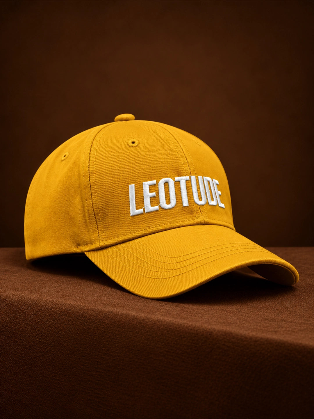 Leotude "Just Roar" Mustard Embroidered Cap — Unisex Cotton Baseball Cap