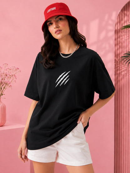 Leotude Women's Black Claw Mark Premium T-Shirt