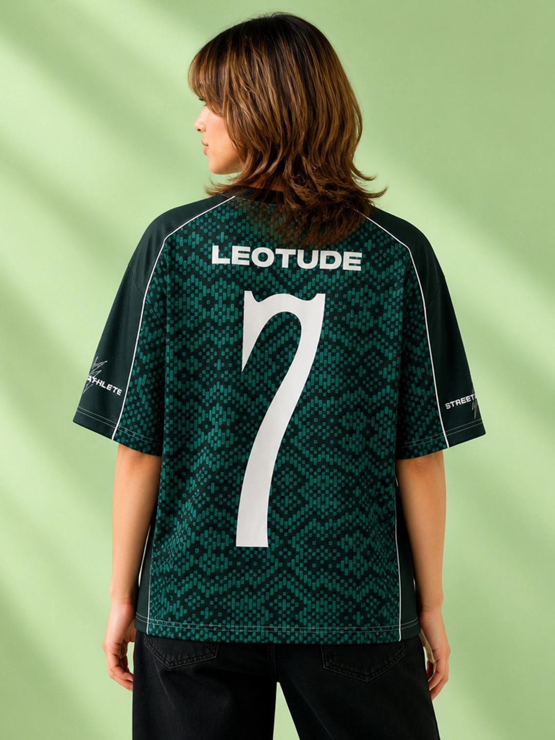 Leotude Women's Green Street Athlete Printed T-Shirt